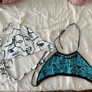 Set of two halter tops